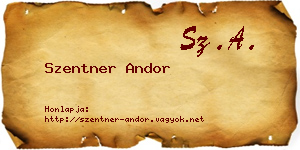 Szentner Andor névjegykártya